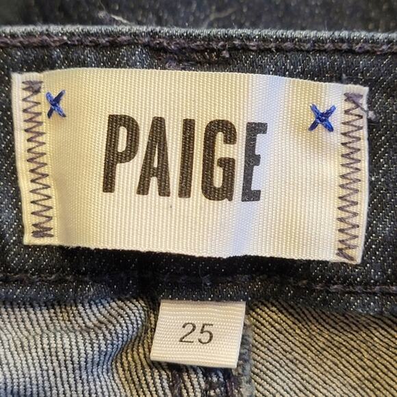 PAIGE Kylie Crop Cuffed Ankle Low Rise Cotton Stretch Blue Denim Jean Size 25 - Picture 13 of 15